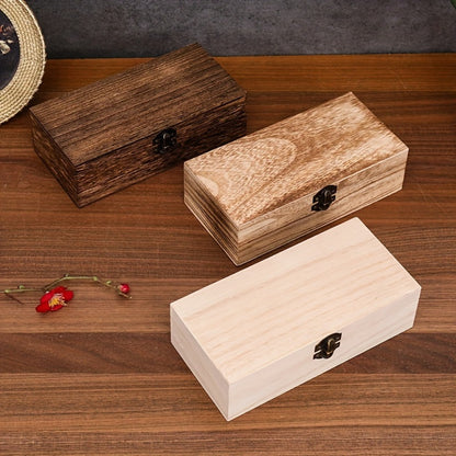 Jewelry Box with Lid & Lock Clasp Set of 3 – Vintage Wooden Storage Boxes for Jewelry, Daily Essentials & Gift Packaging, Versatile Home Organizer in 3 Colors