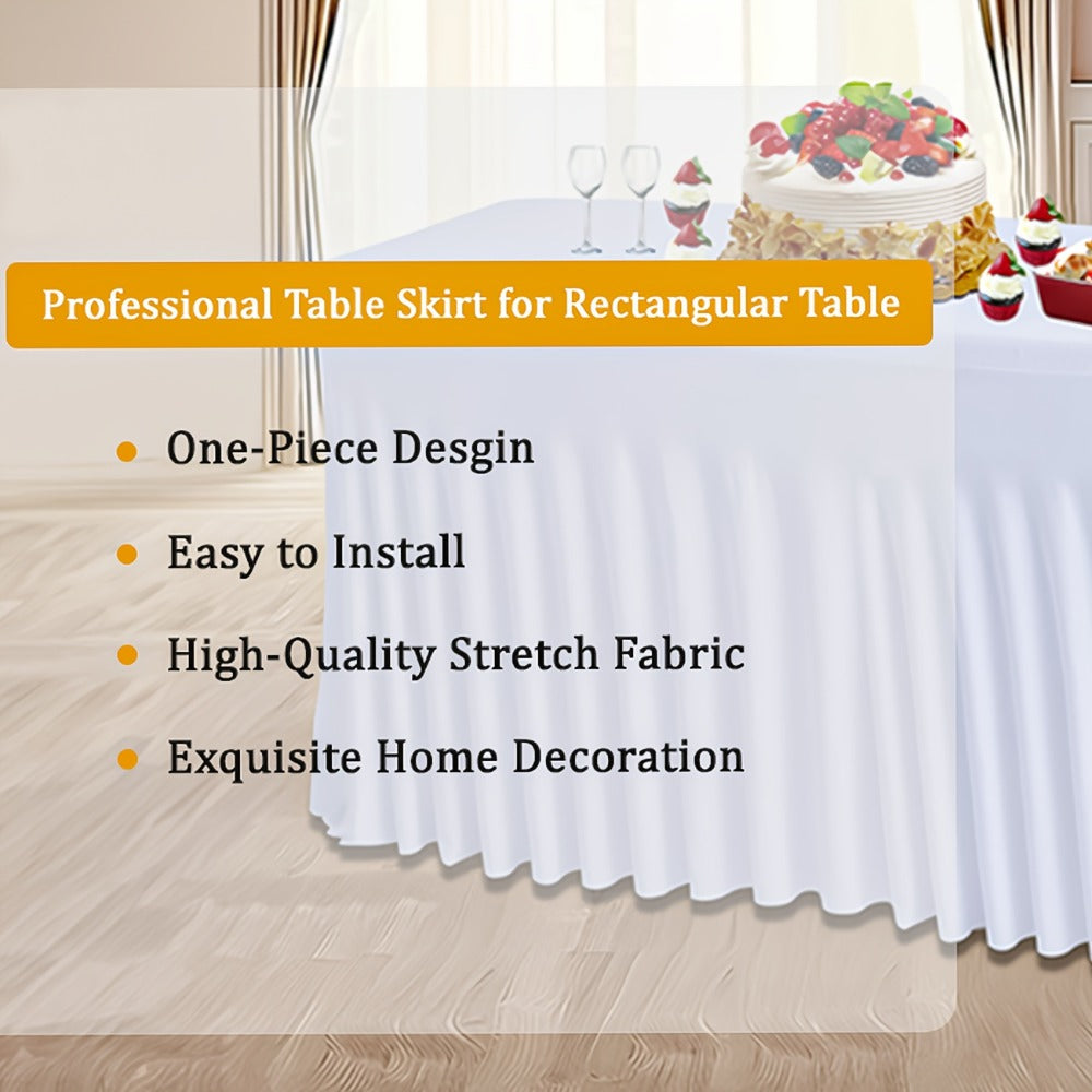Tablecloth with Skirt for Rectangular Tables – Anti-Wrinkle Table Cover in Black, White & Red, Elegant Table Skirt for Wedding, Birthday, Christmas, Halloween, Thanksgiving & Party Events, 1 or 2 Pack