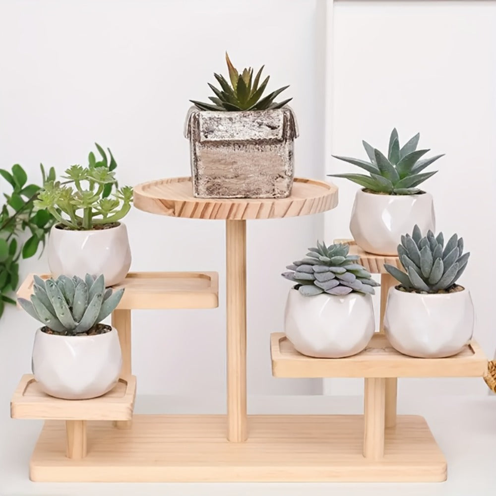 Tiered Wooden Display Stand Libra Balance Scale Style – Multi-Level Storage Organizer Shelf for Jewelry Crystals Snacks Home Decor Countertop