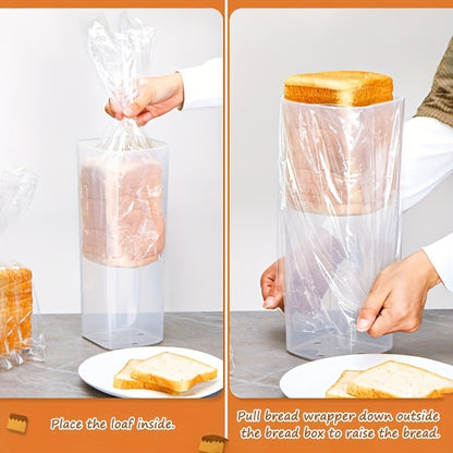 Leak Proof Plastic Food Storage Container with Flip Top Lid – Airtight Sealing Box for Bread, Toast, Fruits & Vegetables, Rectangle Kitchen Organizer