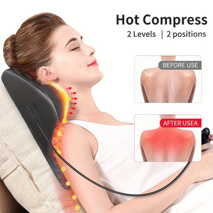 Shiatsu Back Massager with Heat Deep Tissue 3D Kneading for Neck Shoulder Back 3 Massage Modes 2 Heating Levels Electric Body Massager Gift for Mom Dad Women