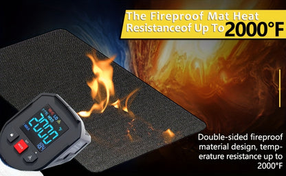 Grill Mat Fire Resistant BBQ Pad – Oversized Under Grill Mat 2000°F Heat Resistant, Waterproof Oil-Resistant Deck Protector for Outdoor Grilling, Fireplace & Fire Pit – 60x48, 72x39, 76x51 Inches