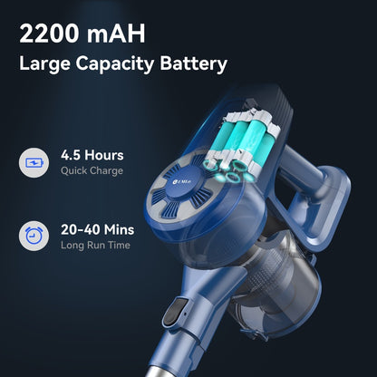 Cordless Vacuum Cleaner Stick Vacuum – MAX 70Kpa Suction, 45-Min Runtime, Anti-Tangle, 50.72oz Dust Cup, Rechargeable Wireless Vacuum for Hardwood Floor, Carpet & Pet Hair