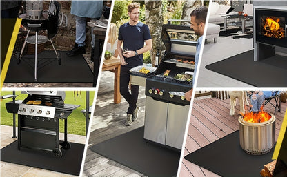 Grill Mat Fire Resistant BBQ Pad – Oversized Under Grill Mat 2000°F Heat Resistant, Waterproof Oil-Resistant Deck Protector for Outdoor Grilling, Fireplace & Fire Pit – 60x48, 72x39, 76x51 Inches