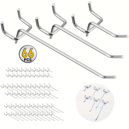 Black Metal Pegboard Wall Organizer Set with Hooks 66/100pcs, 12x24 Inch Heavy Duty Wall Mounted Pegboard Kit for Garage Workshop Tool Storage, Includes Paper Towel Holder & Workbench Accessories