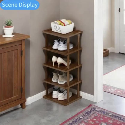 Bamboo Shoe Rack 6 or 9 Tier – Space-Saving Wood Grain Shoe Organizer, Easy Assembly Freestanding Shoe Shelf for Entryway, Living Room, Bedroom & Dorm