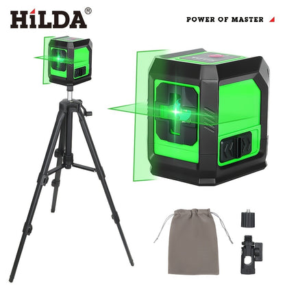 Green Laser Level Self Leveling Cross Line Horizontal Vertical Green Beam Laser with 39 Inch Adjustable Tripod Rotating Head for Home Decoration Construction Tiling Alignment