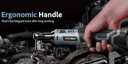 Electric Ratchet Wrench Set 3/8 Inch with 400Nm Impact Wrench - Variable Speed Trigger Batteries Fast Charger 1/4 Inch Adapter Cordless Power Tool Kit | Automotive Home Repair DIY