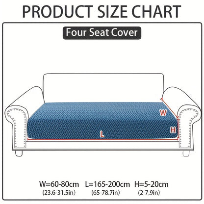 Jacquard Stretch Sofa Cover Non-Slip | Elastic Wear-Resistant Couch Slipcover, Polyester Jacquard Fabric, 1 to 4 Seat Sectional L-Shape, Armrest Backrest, Machine Washable