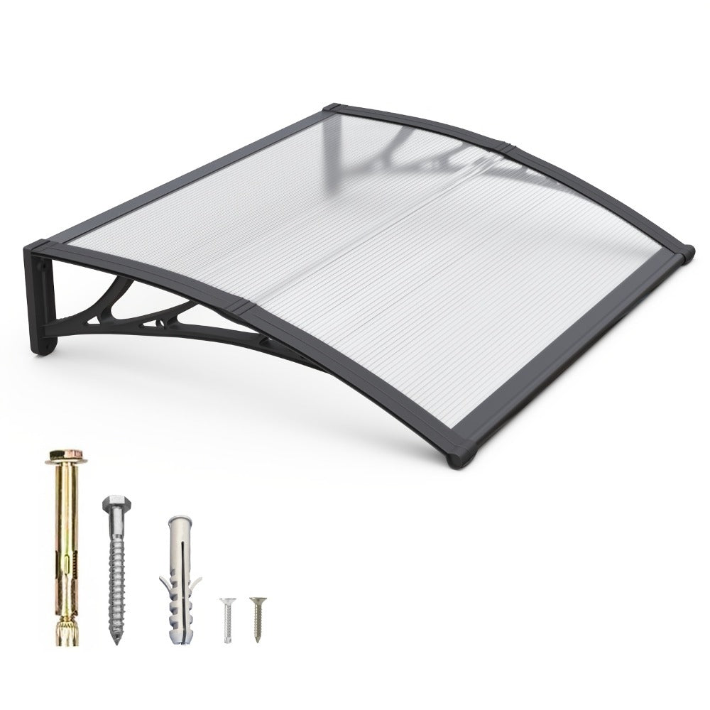 Window Awning Door Canopy Polycarbonate Overhang – UPF 50+ UV & Rain Protection, Leak-Proof Hollow Sheet, Weather-Resistant Outdoor Patio Awning for Doorways, Windows, Storefronts – Multiple Sizes & Colors