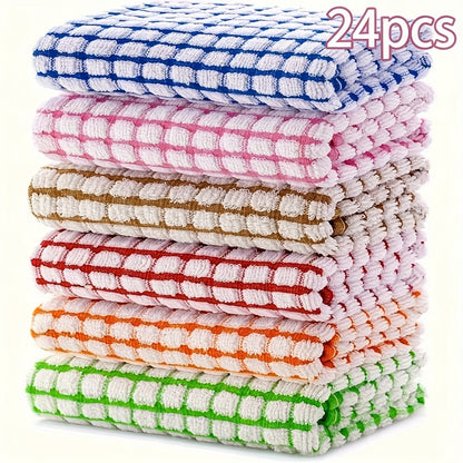 Highly Absorbent Cleaning Cloths Dish Towels - Reusable Kitchen Dishcloths, Quick-Dry Multi-Purpose Napkins & Tea Towels for Kitchen, Dining & Living Room, Stackable Space-Saving Design
