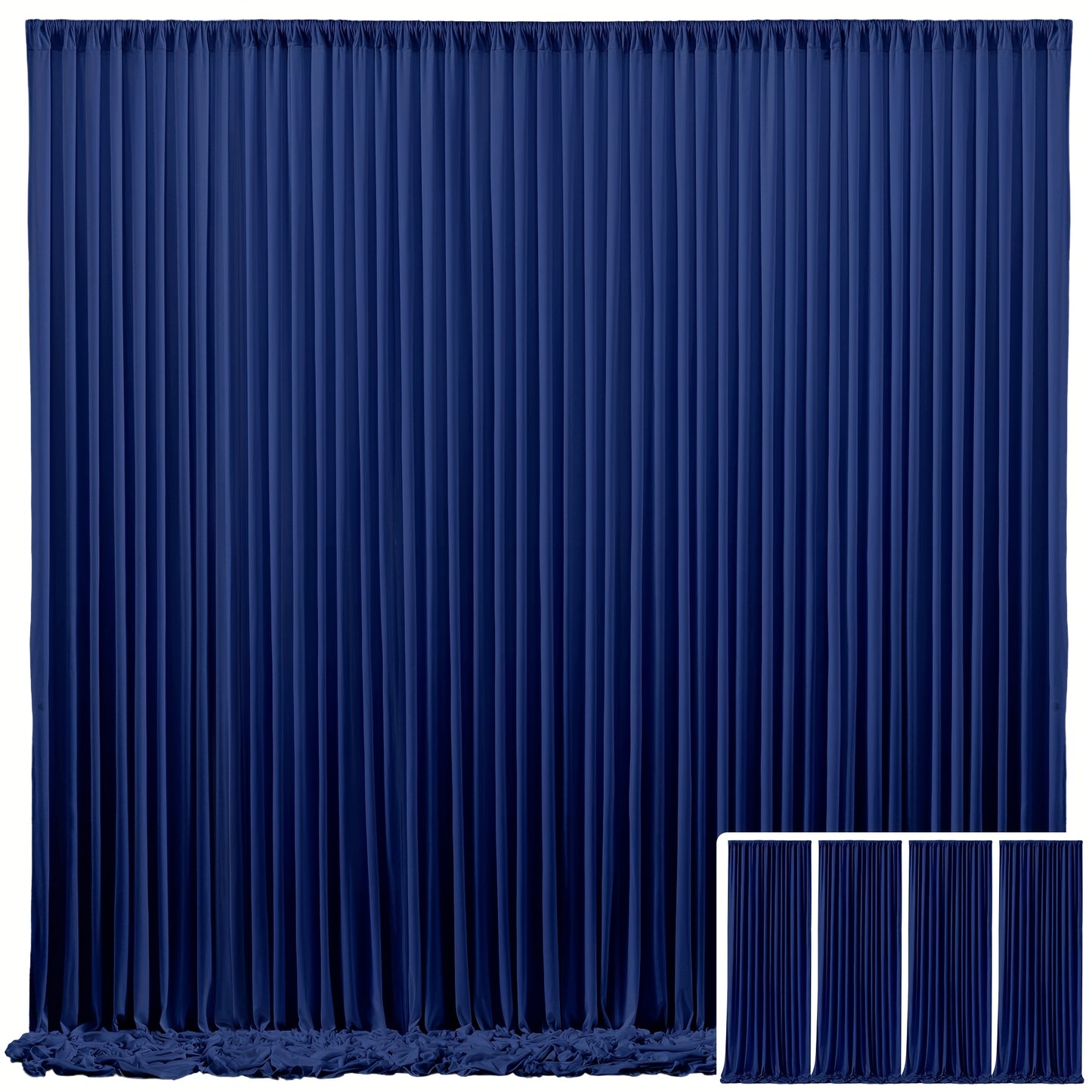 Blackout Backdrop Curtain 4 Pack 5x10 Ft - Heavyweight Nonwoven, Wrinkle-Resistant, Smooth Hanging for Wedding Birthday Baby Shower Party Photography Background Decoration