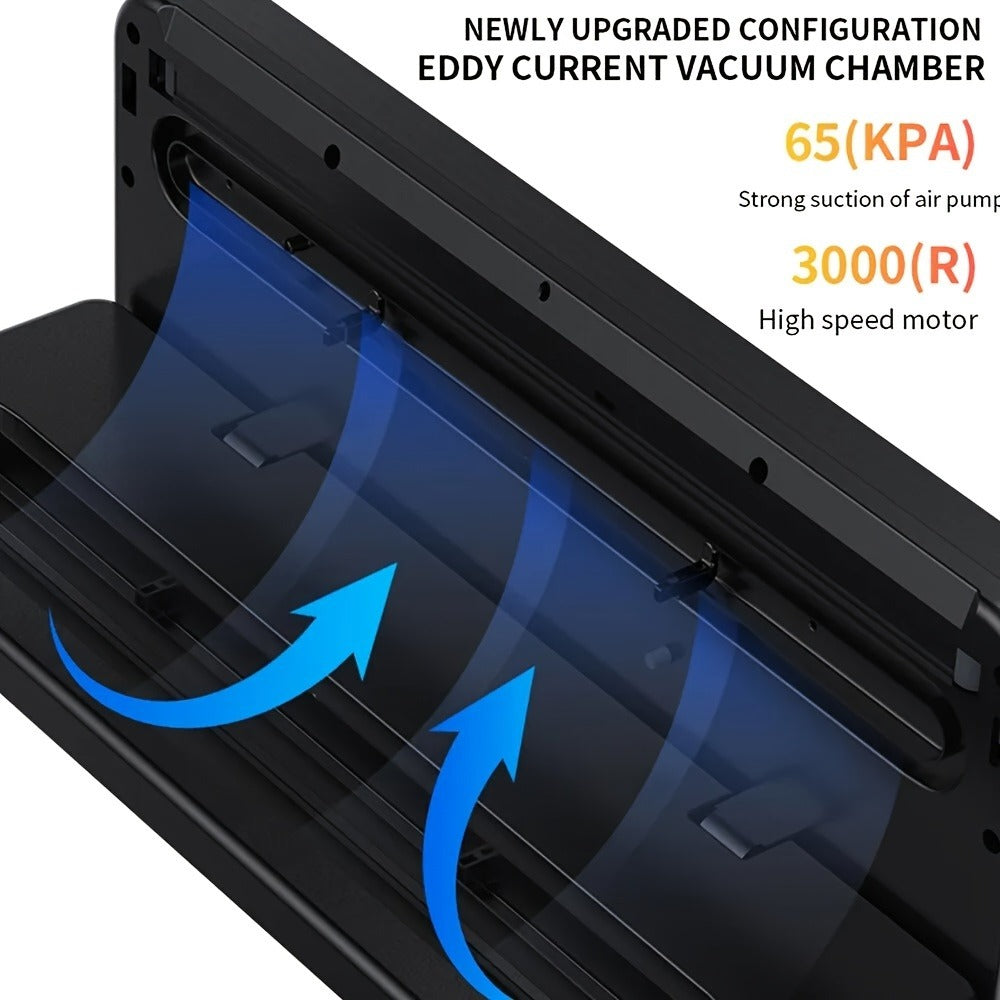 Vacuum Sealer Machine 65KPA – 6-in-1 Automatic Food Sealer with 50 Bags, Dry Moist Modes, Sous Vide Compatible, Food Preservation System for Home Kitchen, Easy Clean