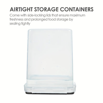 Large Airtight Pantry Canisters 4 Pack - BPA-Free Plastic Food Storage Containers with Lids for Flour Sugar Rice Cereal and Baking Supplies, 176oz 5.2L Clear Stackable Kitchen Canister Set with Measuring Cups and Chalkboard Labels