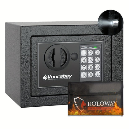 Fireproof Safe Box with Keyboard Lock – ROLOWAY Home & Office Security Safe with Fireproof Bag, Multiple Sizes, Black & Pink Options