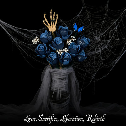 Gothic Skeleton Bouquet Gift Set – Zombie Corpse Bride Floral Arrangement, Dark Aesthetic Home Decor for Women & Teens, Valentine's Day, Mother's Day & Easter Gothic Gift