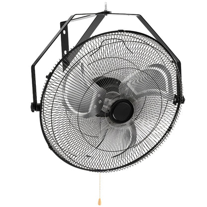 Wall Mount Fan 18/20 Inch Metal High Velocity 3-Speed Oscillating Industrial Fan 3000CFM Aluminum Blades 65dB Quiet Heavy Duty for Garage Workshop Patio Warehouse