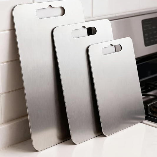 Titanium Cutting Board for Kitchen 14"x10" Large Double Sided | 100% Pure Titanium Metal Cutting Board | Durable Non-Porous Knife-Friendly Surface | Premium Kitchen Prep Board for Home & Professional Use