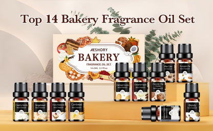 Essential Oil Gift Set 14pcs – Bakery, Fruity & Floral Fragrance Oils for Diffuser & Candle Making | Valentine's Day, Birthday & Holiday Gift