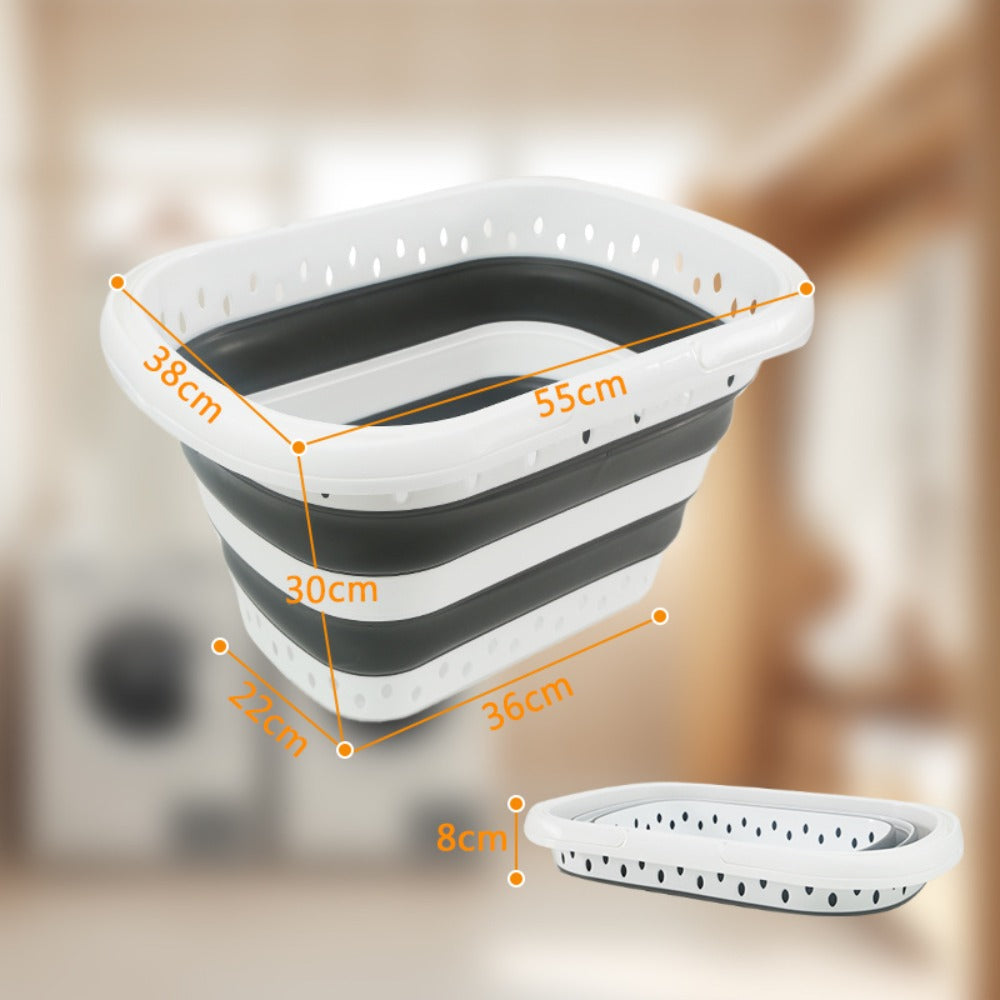Collapsible Laundry Basket 16 Gallon with Handles – Foldable Plastic Laundry Hamper, Space-Saving Portable Dirty Clothes Basket for Bathroom, Bedroom & Laundry Room