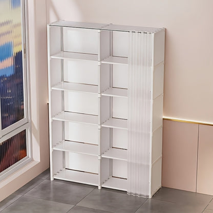 Multi-Purpose Storage Rack Single Double Row Clothing Bookcase Organizer 15.75 31.5 Inch Dustproof