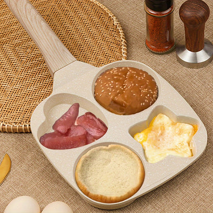 Non-Stick Cookware Set 5-Piece Beige – Pumice Stone Coating Egg Frying Pan Pancake Skillet with Kitchen Utensils | Aluminum Induction Compatible Home Cooking Set for Eggs Pancakes & Breakfast
