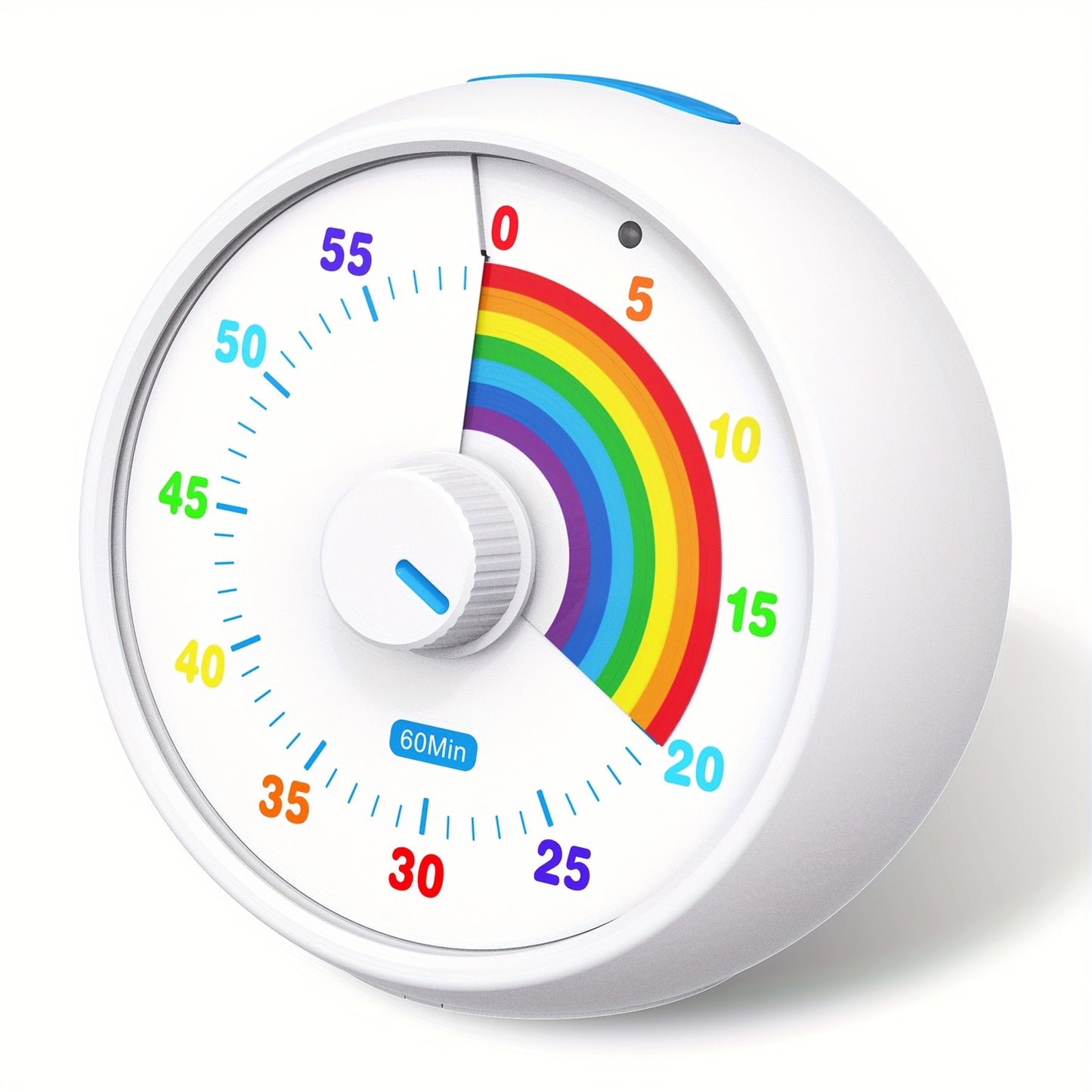 Visual Timer 60 Minute Countdown Silent Tomato Timer Rainbow Pattern for Classroom Office Kitchen Desktop Time Management Tool Battery Powered
