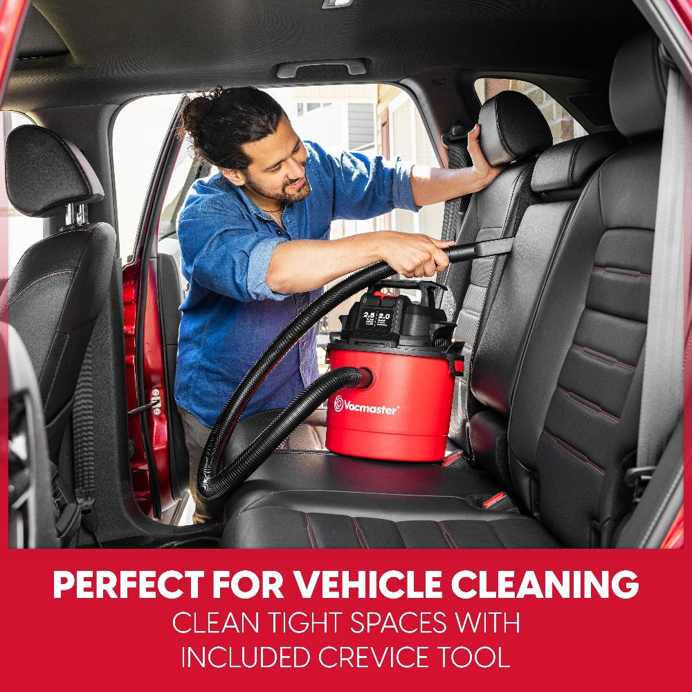 Wet Dry Vacuum Cleaner 2.5 Gallon Shop Vac – Vacmaster 2 Peak HP with Blower Function, Wall Mount & On-Board Storage for Garage, Car, Workshop, Home