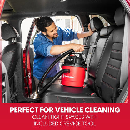 Wet Dry Vacuum Cleaner 2.5 Gallon Shop Vac – Vacmaster 2 Peak HP with Blower Function, Wall Mount & On-Board Storage for Garage, Car, Workshop, Home