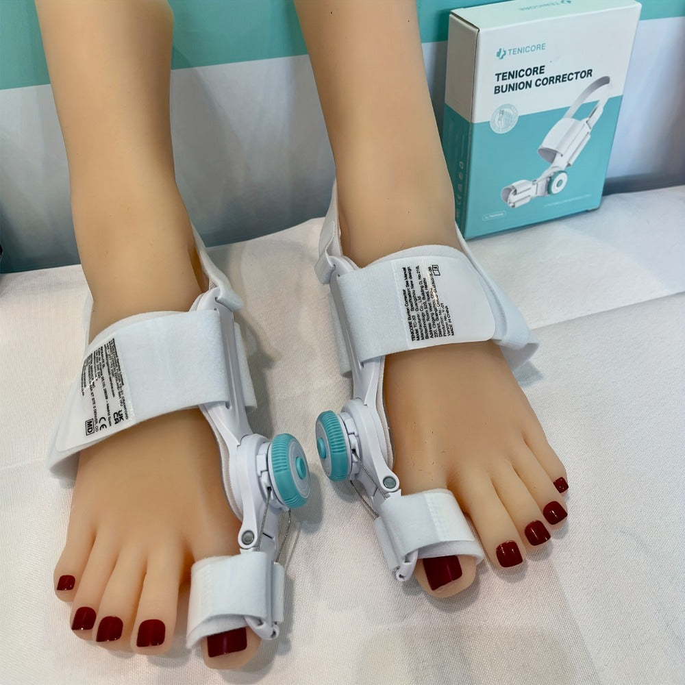 Bunion Corrector Big Toe Night Splint, Adjustable Hallux Valgus Brace with Knob & Heel Strap for Left & Right Foot, Toe Straightener for Men & Women – Relieves Bunion Pain & Corrects Toe Alignment (1pc)