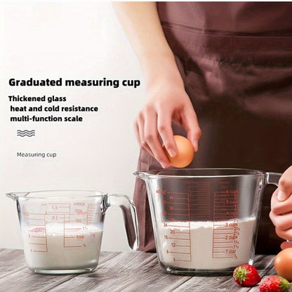 Tempered Glass Measuring Cup Set with Coffee Cups, Borosilicate Glass Liquid Measuring Cups for Kitchen Baking Cooking, Dishwasher Safe, 4PCs or 9PCs