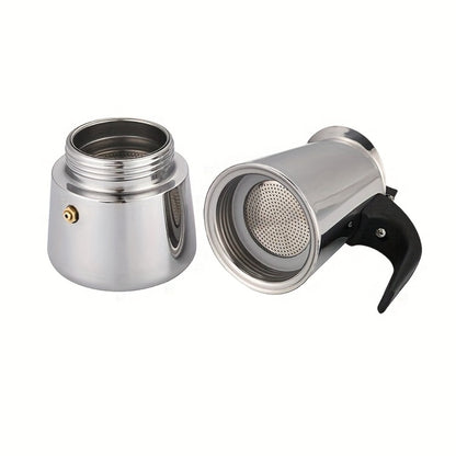 Stainless Steel Moka Pot Italian Espresso Maker – 2/4/6/9 Cup Stovetop Coffee Maker, Straight Style Moka Express for Home, Camping & Outdoor Use, Includes Cleaning Cloth – Professional Espresso Brewer