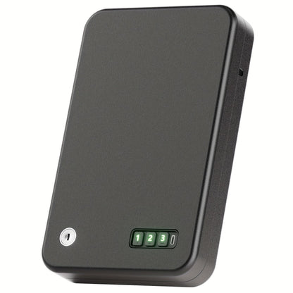 Gun Safe - Portable Pistol Safe Box with Electronic Password & Key Access, USB-C Powered, Silent Mode, Compact Security Lock Box for Home, Car, Travel, Office & Dorm