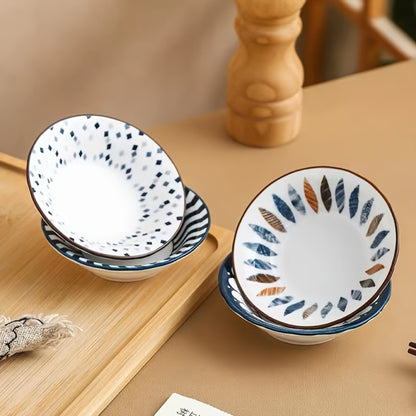 Dipping Sauce Dish Set 10/12 Piece Bohemian Ceramic – Colorful Small Plates for Soy Sauce Vinegar Spices Condiments Sushi Bar Restaurant Kitchen Party Boho Snack Seasoning Plate