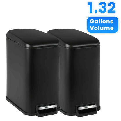 Stainless Steel Trash Can with Pedal & Removable Inner Bucket Fingerprint-Proof Kitchen Garbage Can with Hinged Lid – 5L / 30L / 50L / 13 Gallon for Kitchen, Home & Office