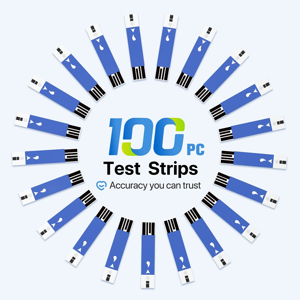 Diabetes Test Strips 100 Count – Compatible with G-425-1, G-425-2, G-425-3 Blood Glucose Monitors