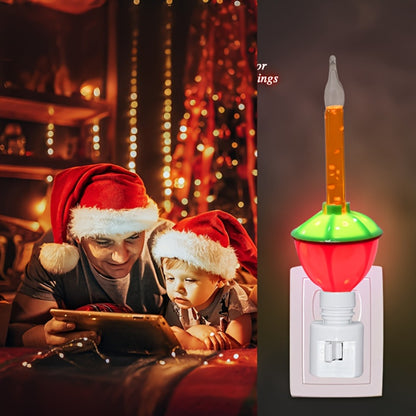 Christmas Bubble Lights 2 Pack Traditional Multi-Color Bubble Liquid Night Lights Plug-In Wall Light for Christmas Tree Thanksgiving Living Room Bedroom Corridor Holiday Decoration