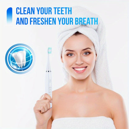 Electric Toothbrush Kit USB Rechargeable - Multi-Accessory Dental Care Set with Travel Case, Replaceable Brush Heads, Portable Oral Hygiene Device for Home & Travel, Gift for Men & Women, Black or White