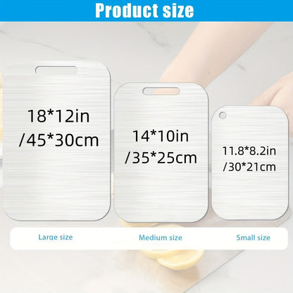 Titanium Cutting Board Set 3-Piece – 100% Pure Titanium Kitchen Chopping Boards Large Medium Small | Double Sided, Non-Porous, Odor-Free, Easy Clean | Surgical Grade Metal Cutting Board