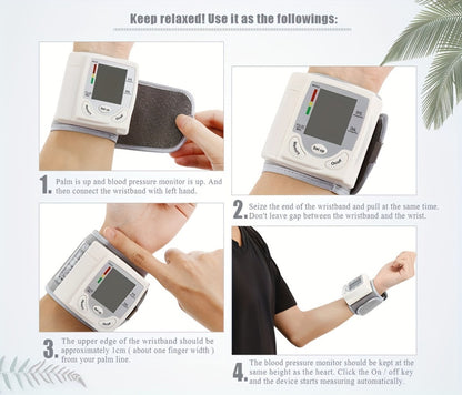Wrist Blood Pressure Monitor Rechargeable - Digital BP Monitor with Large LCD, Voice Broadcast, 2×99 Memory & USB Charging, Portable Wrist Cuff for Home & Travel, Optional Bundle with Pulse Oximeter