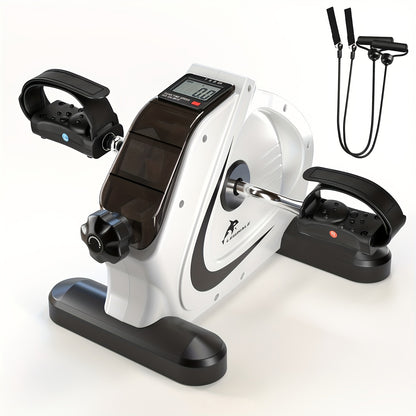 Portable Elliptical Trainer Mini Exercise Bike Under Desk Pedal Exerciser LCD Display 8 Resistance Levels Silent 350lb Capacity Arm Leg Training for Home Office Seniors