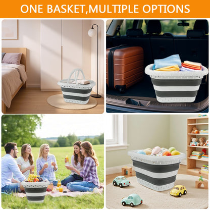 Collapsible Laundry Basket 16 Gallon with Handles – Foldable Plastic Laundry Hamper, Space-Saving Portable Dirty Clothes Basket for Bathroom, Bedroom & Laundry Room