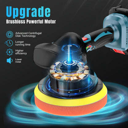 Cordless Buffer Polisher 6 Inch Dual Action Kit 2pcs 21V 2.0Ah Rechargeable Battery 6 Variable Speed 5500RPM for Car Detailing Polishing Waxing Paint Correction