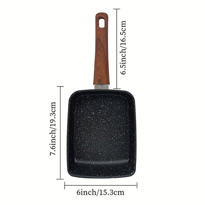 Tamagoyaki Pan Japanese Nonstick Rectangular Egg Pan for Omelettes & Rolls – Induction Halogen Compatible Dishwasher Safe Wooden or Plastic Handle with Optional Silicone Spatula