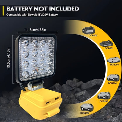 Cordless LED Work Light for DeWalt 20V Battery – 30W/90W 1800/5400 Lumen LED Floodlight | Battery Powered Work Light for Automotive Repair, Construction Site & Emergency Lighting | Battery Not Included