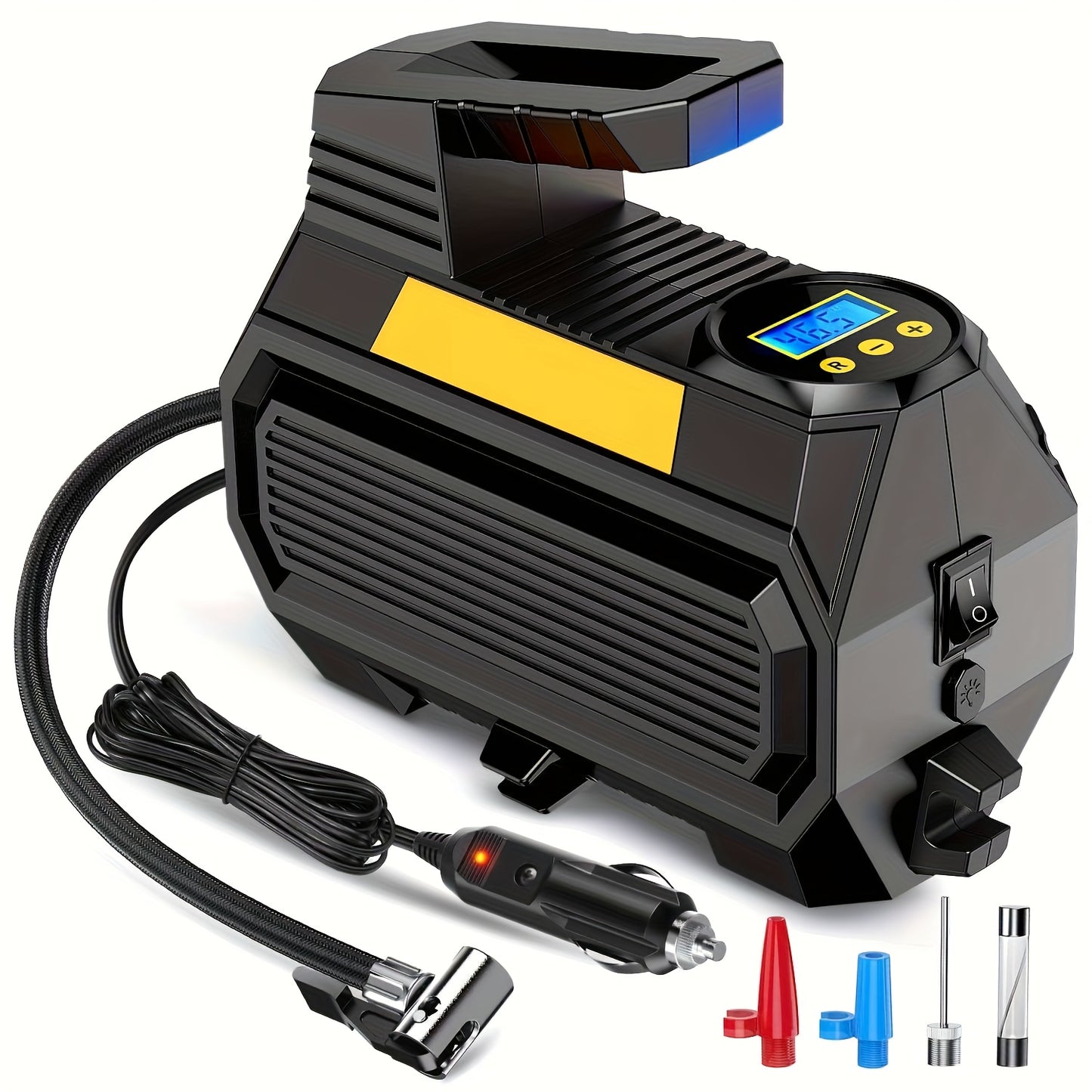 Portable Tire Inflator Air Compressor 12V DC 150PSI – Auto Shut-Off Digital Pressure Gauge LED Light Air Pump for Car SUV ATV Bicycle Motorcycle Balls
