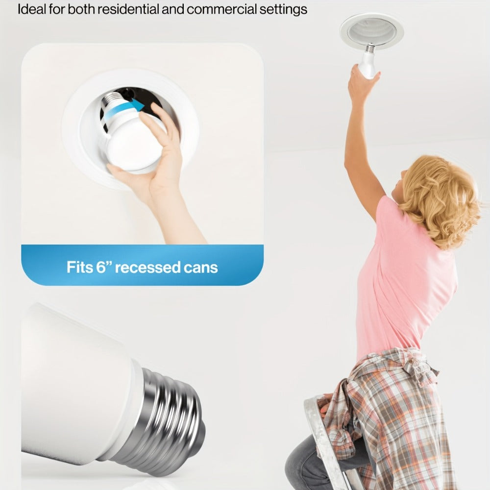 BR30 LED Flood Light Bulbs Dimmable 9W = 65W Equivalent 800 Lumens E26 Base CRI 80+ Recessed Light Bulbs for Ceiling Kitchen – 2700K Soft White or 5000K Daylight – Available in 6-Pack & 24-Pack