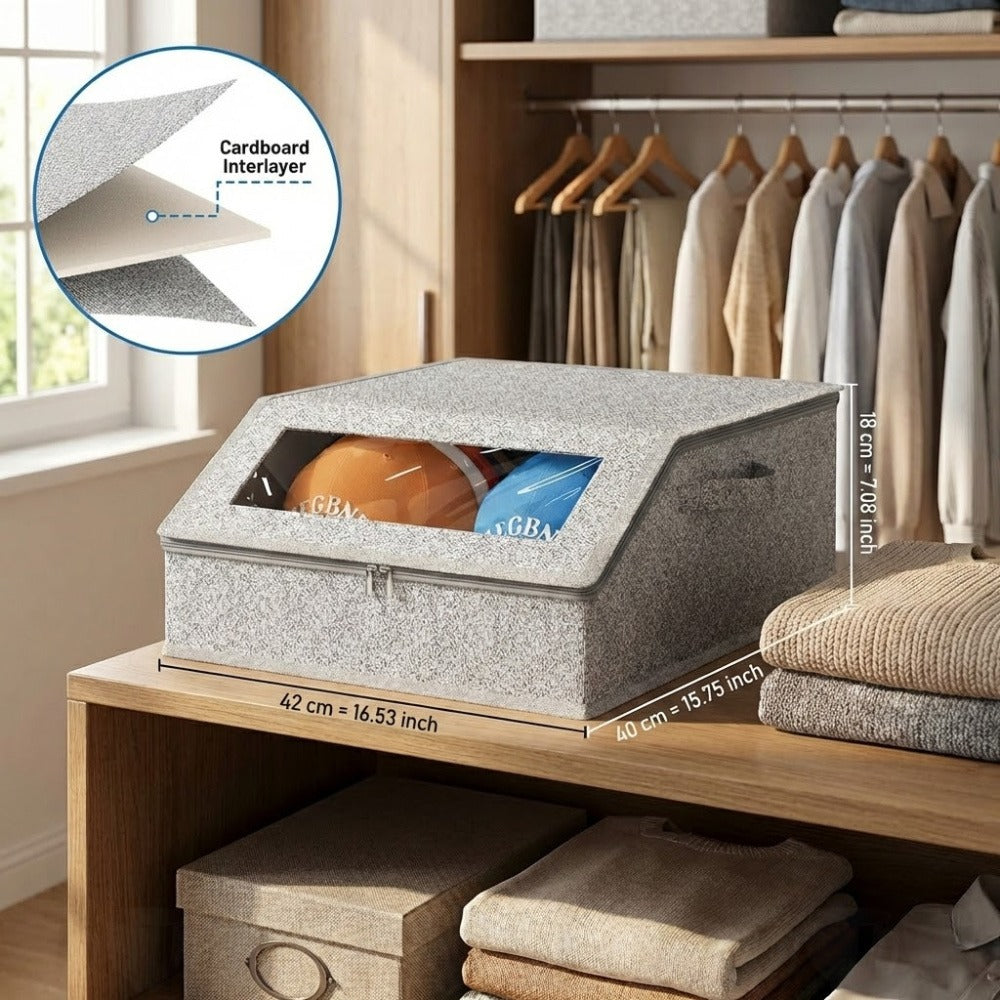 Baseball Cap Organizer for Closet – Large Hat Storage Box Holds 24 Ball Caps | Clear Window, Dustproof, Cardboard Inserts | Hat Rack Holder for Men & Women Bedroom Closet & Car