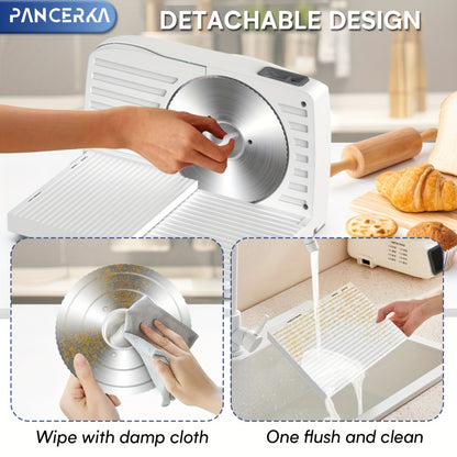 Electric Meat Slicer 0-15mm Adjustable Thickness – Home & Commercial Deli Food Cutter for Meat, Vegetables, Fruits, Bread & Lamb, Stainless Steel Blade, Easy to Clean Kitchen Slicing Machine