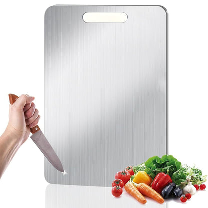Stainless Steel Cutting Board Dual-Sided 9x13 Inch – Non-Slip Kitchen Chopping Board for Meat Vegetables Fish, Compact Design for RV Small Kitchen Home Chef